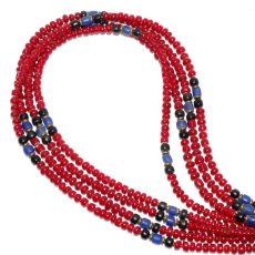 画像1: 【Meltingpot by Lakeman】2way Necklace DEEP RED Black x Blue (1)