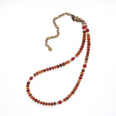 画像2: 【Meltingpot by Lakeman】2way Necklace Brown Buffalo horn White x M.Red (2)