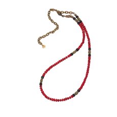 画像2: 【Meltingpot by Lakeman】2way Necklace DEEP RED Black x Olive (2)