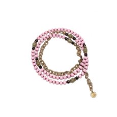 画像3: 【Meltingpot by Lakeman】2way Necklace MASAI PINK Black x Olive (3)