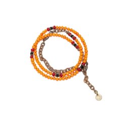 画像3: 【Meltingpot by Lakeman】2way Necklace ORANGE Deep red x Black (3)