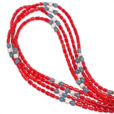 画像1: 【Meltingpot by Lakeman】2way Necklace TUBE RED Light blue x White (1)