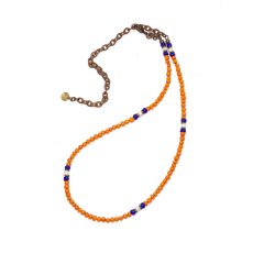 画像2: 【Meltingpot by Lakeman】2way Necklace ORANGE Blue x White (2)