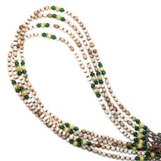 画像1:  【Seed beads】2way Necklace WHITE Green x Yellow beige [MEL114] (1)