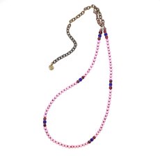 画像3:  【Seed beads】2way Necklace MASAI PINK Purple red x Blue [MEL173] (3)