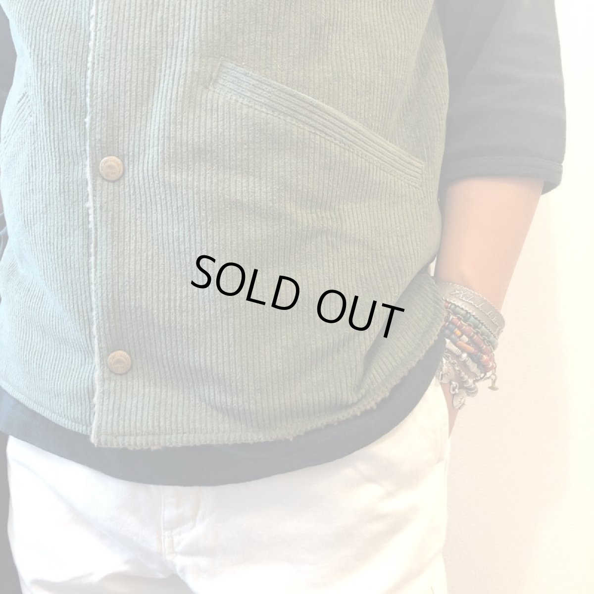 画像7: GOWEST  BOA RANCH VEST/CORDUROY×BOA(CHARCOAL) (7)