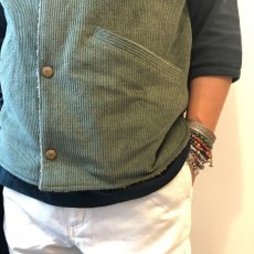 画像7: GOWEST  BOA RANCH VEST/CORDUROY×BOA(GREEN) (7)