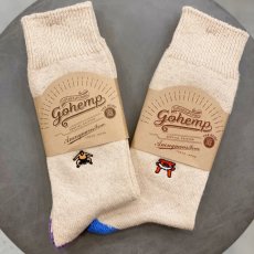 画像1: GOHEMP EMBROIDERY CREW SOX (2color) (1)