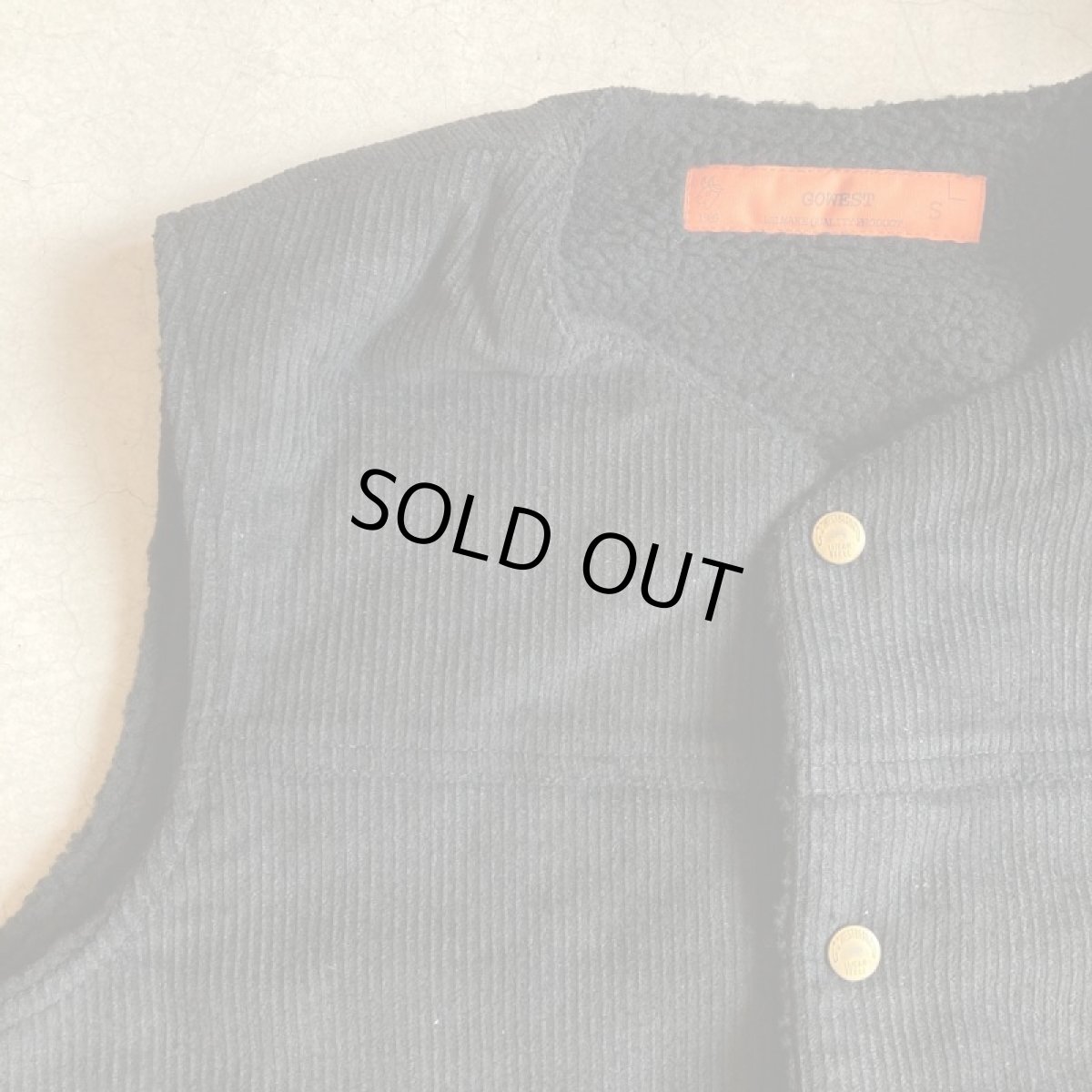 画像1: -GO WEST-  BOA RANCH VEST/CORDUROY×BOA(BLACK) (1)