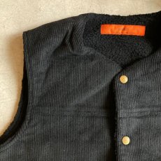 画像1: -GO WEST-  BOA RANCH VEST/CORDUROY×BOA(BLACK) (1)