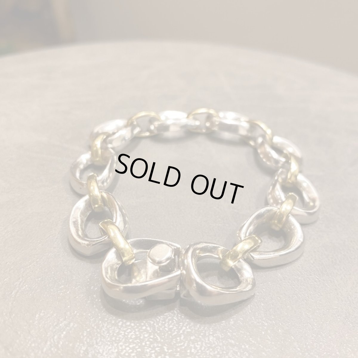 画像4: -MEL.select- VINTAGE MEXICAN HEAVY LINK BRACELET(Silver & Gold) (4)