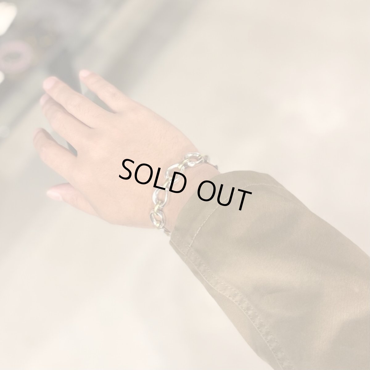 画像2: -MEL.select- VINTAGE MEXICAN HEAVY LINK BRACELET(Silver & Gold) (2)