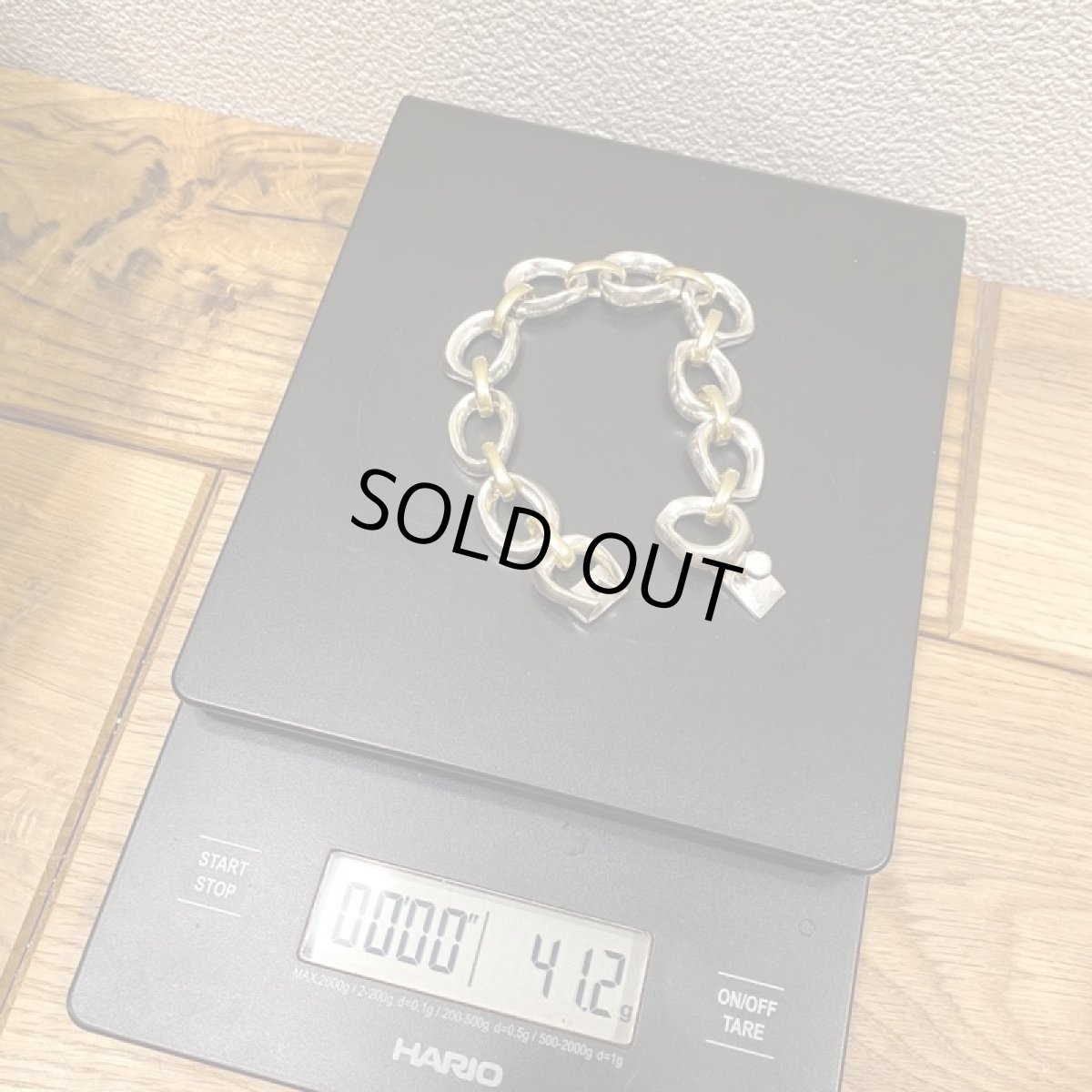 画像8: -MEL.select- VINTAGE MEXICAN HEAVY LINK BRACELET(Silver & Gold) (8)