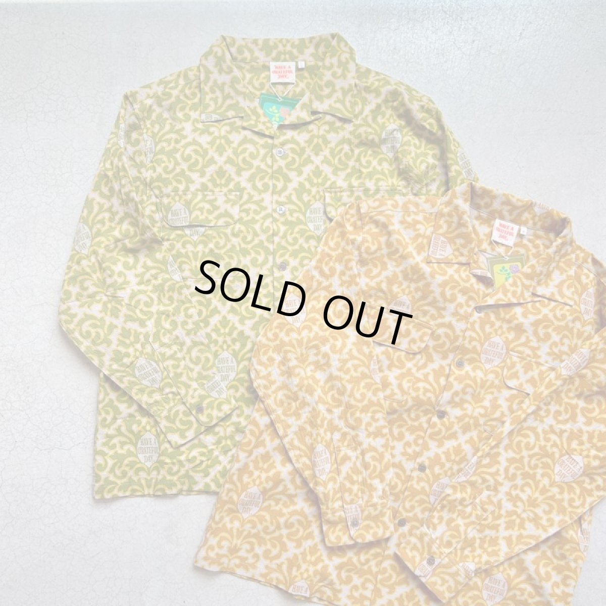 画像1: -HAVE A GRATEFUL DAY  OPEN COLLAR LONG SLEEVE SHIRTS (1)