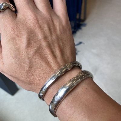 画像1: Sterling silver cuff bracelet