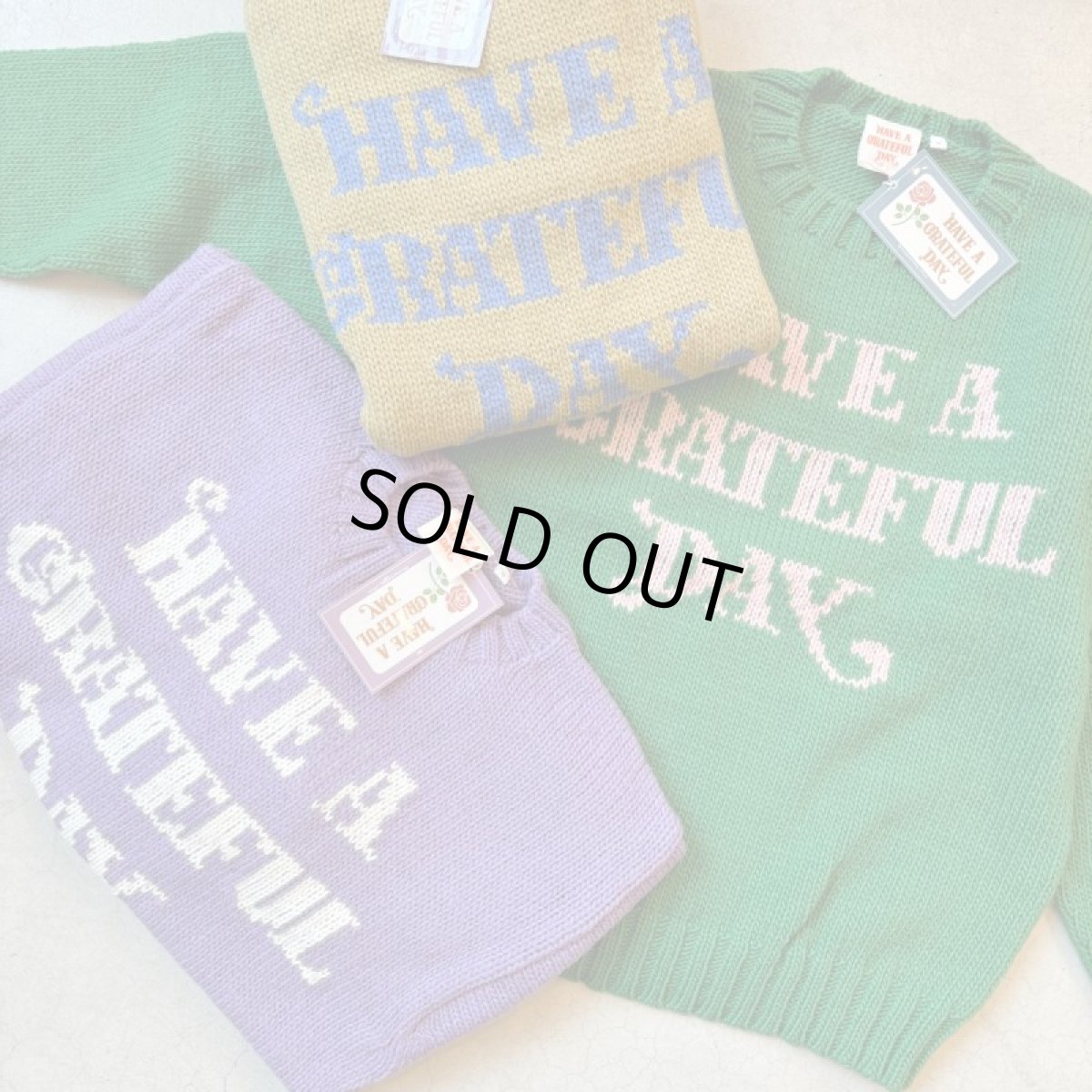 画像1: -HAVE A GRATEFUL DAY- WOOL KNIT CREW (1)