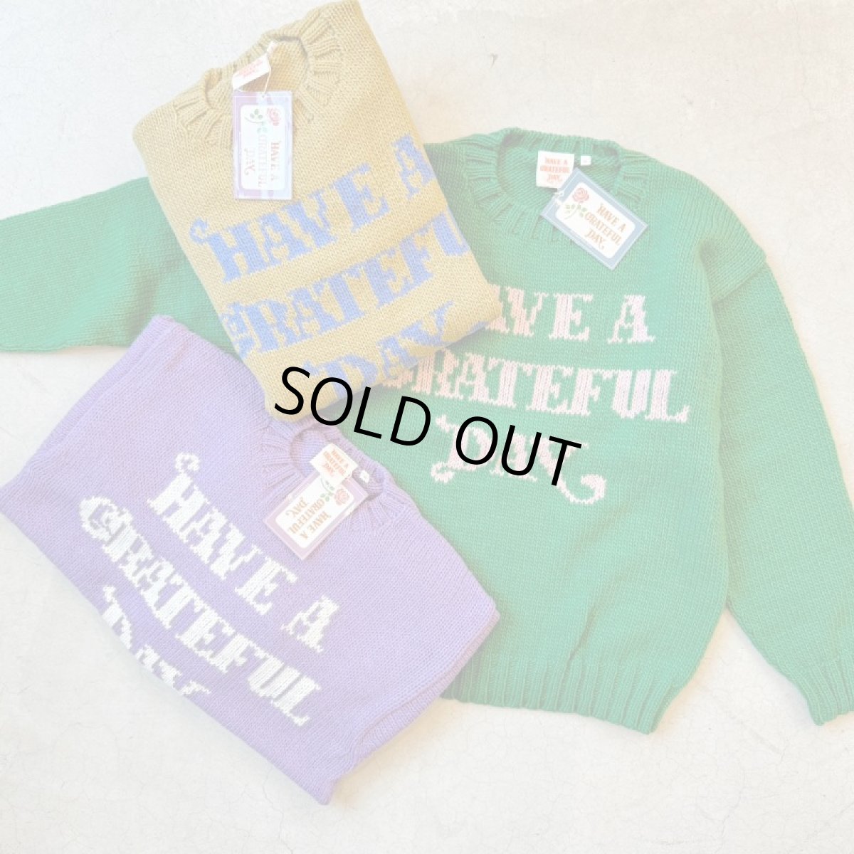 画像2: -HAVE A GRATEFUL DAY- WOOL KNIT CREW (2)