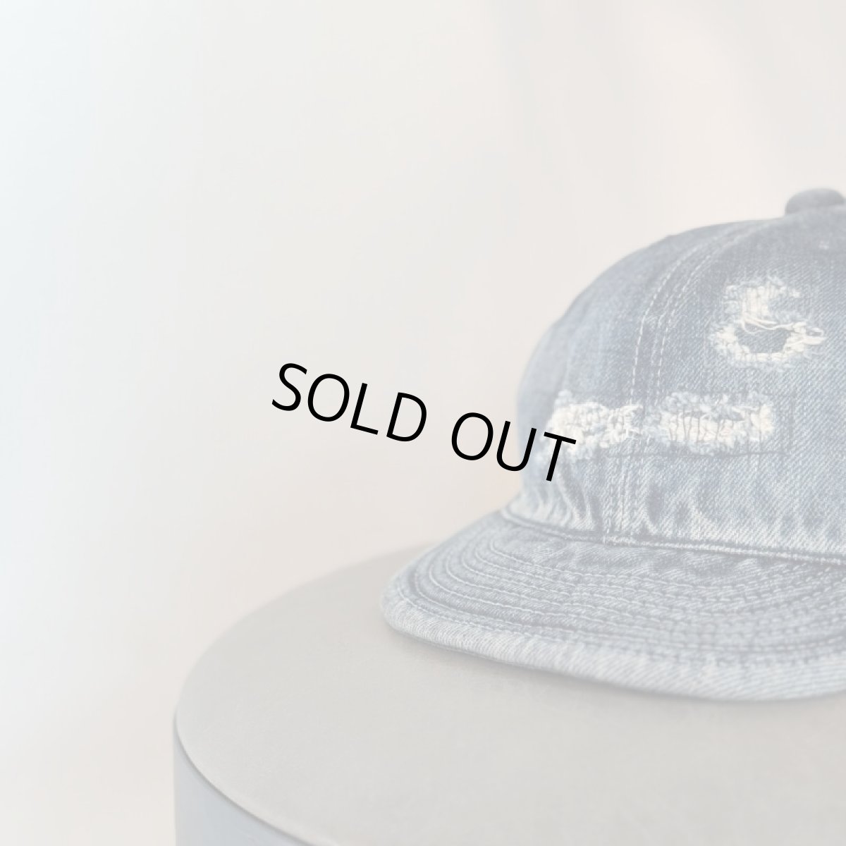 画像1: -HIGHER-  SELVEDGE DENIM CAP USED DAMAGE ver. (1)