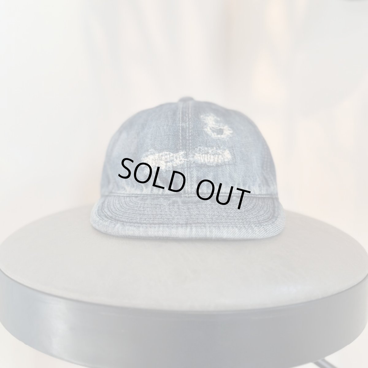 画像2: -HIGHER-  SELVEDGE DENIM CAP USED DAMAGE ver. (2)