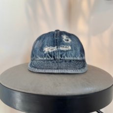 画像2: -HIGHER-  SELVEDGE DENIM CAP USED DAMAGE ver. (2)