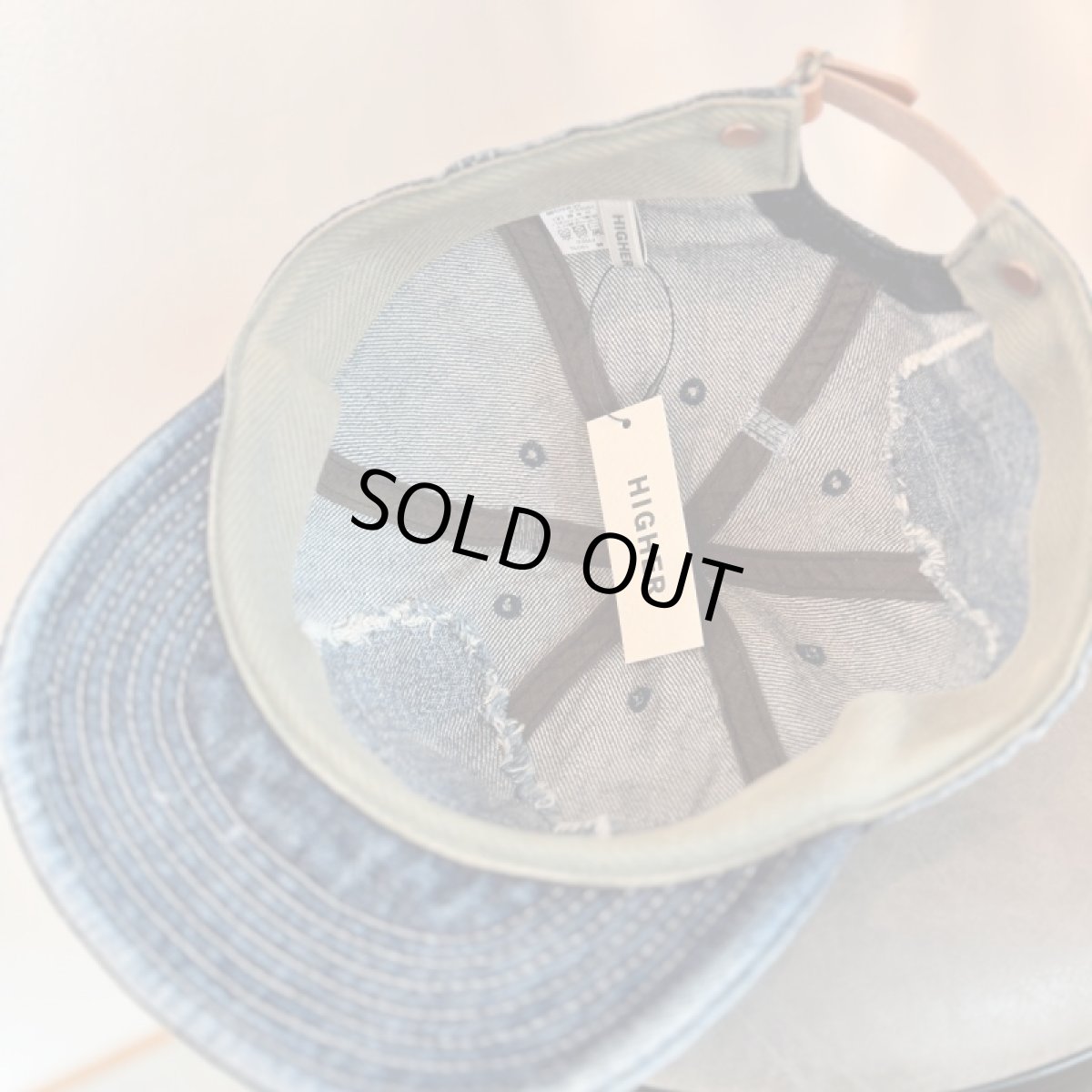 画像8: -HIGHER-  SELVEDGE DENIM CAP USED DAMAGE ver. (8)
