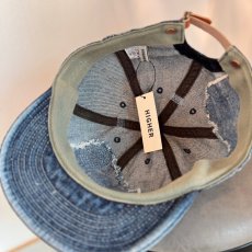 画像8: -HIGHER-  SELVEDGE DENIM CAP USED DAMAGE ver. (8)