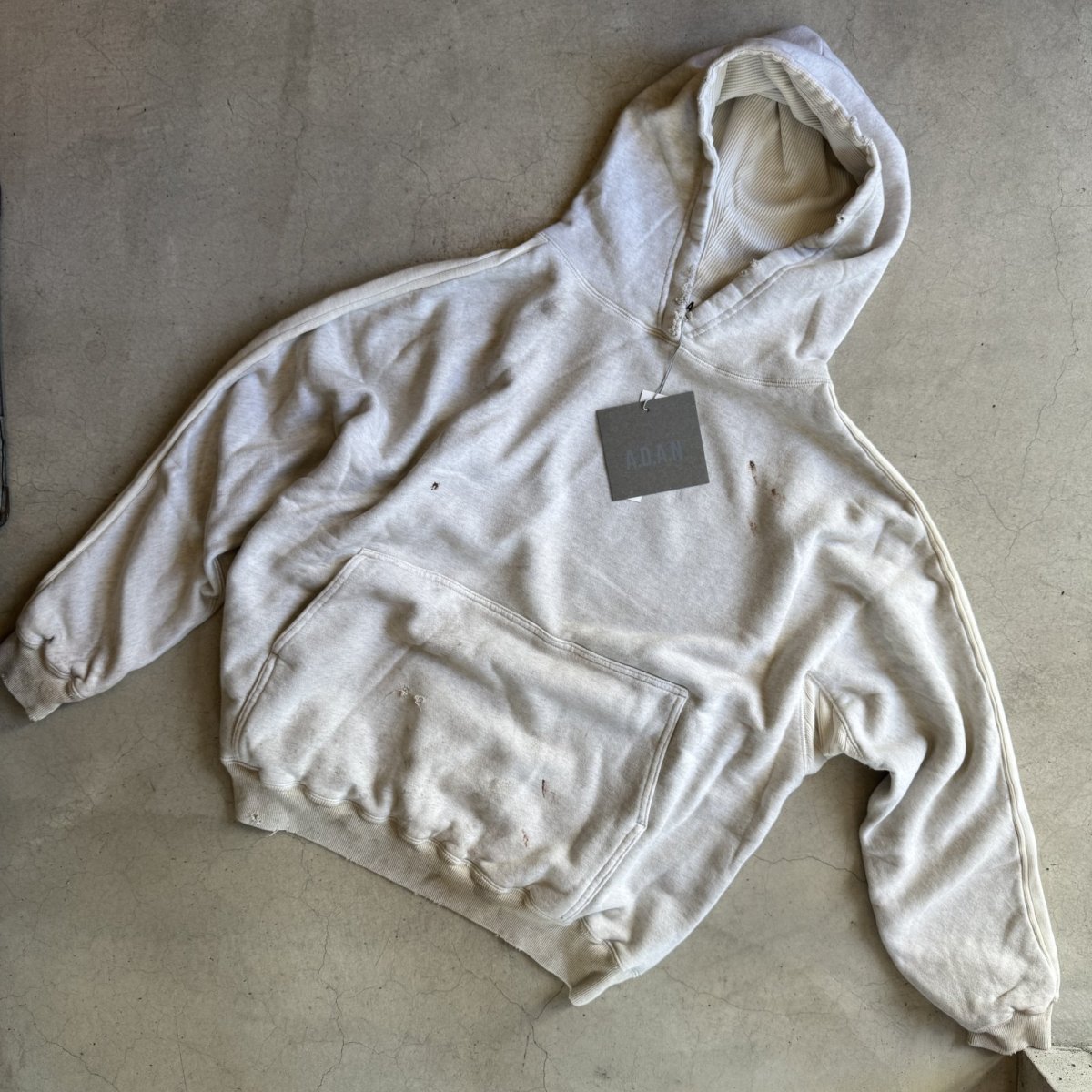 画像1: "A.D.A.N" D/S HOODED PF SWEAT SHIRT OATMEAL (1)
