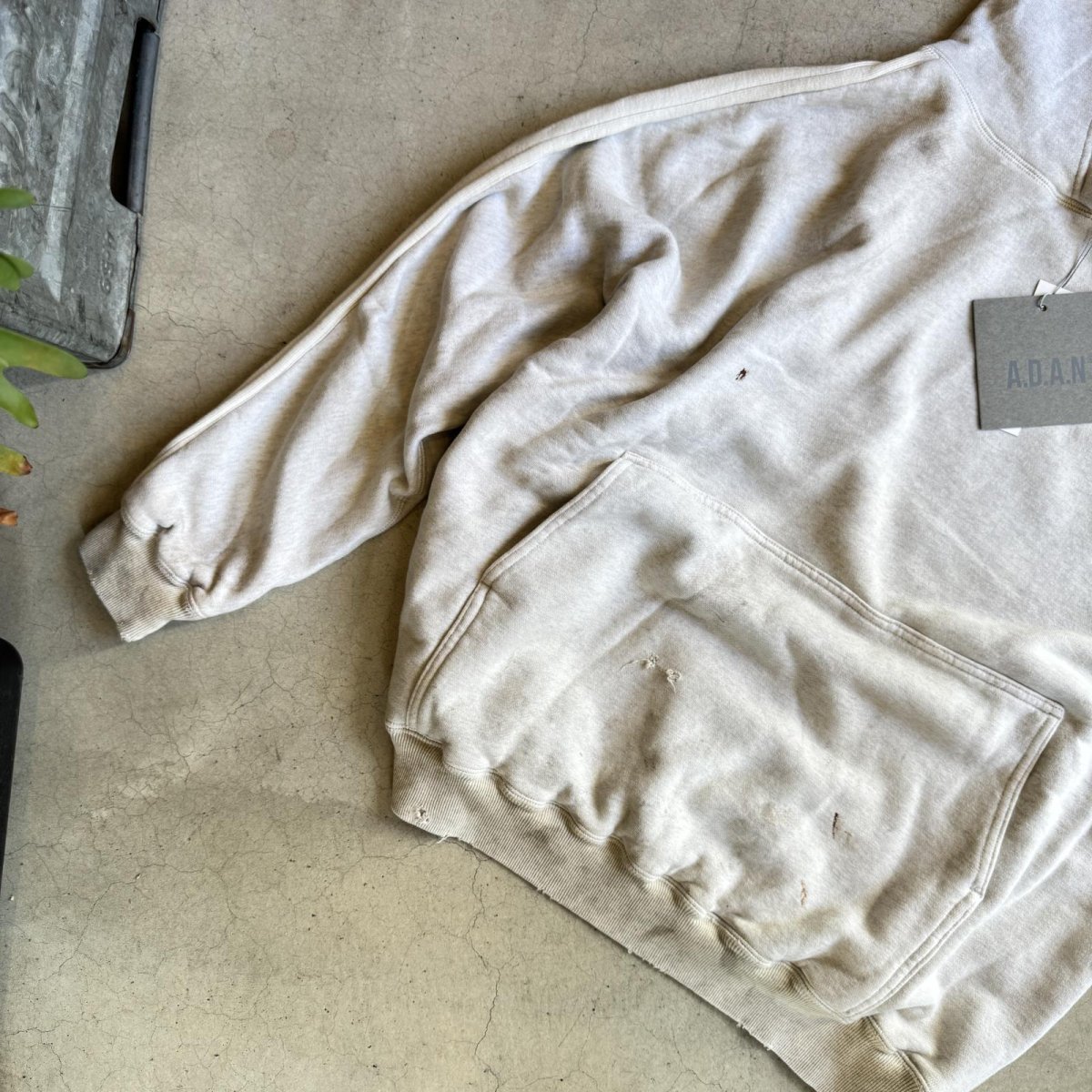 画像4: "A.D.A.N" D/S HOODED PF SWEAT SHIRT OATMEAL (4)