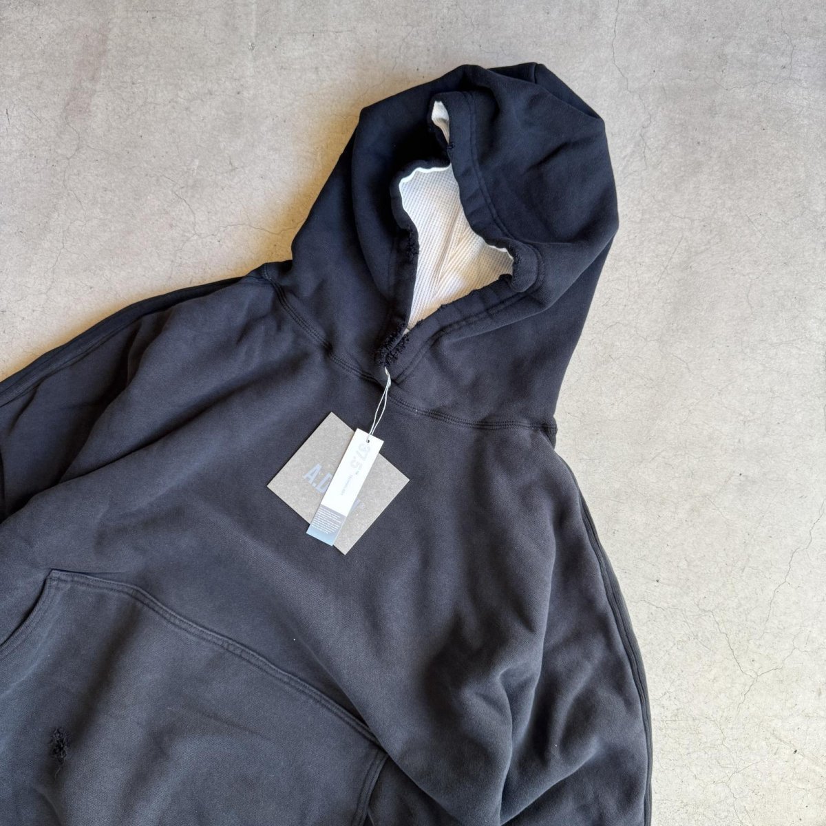 画像2: "A.D.A.N" D/S HOODED PF SWEAT SHIRT BLACK (2)