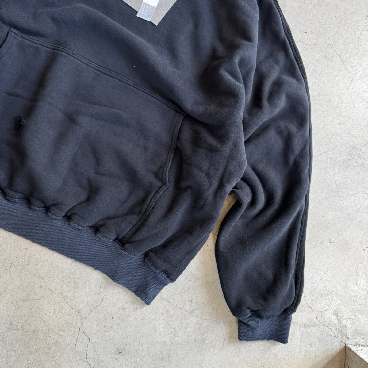 画像3: "A.D.A.N" D/S HOODED PF SWEAT SHIRT BLACK (3)