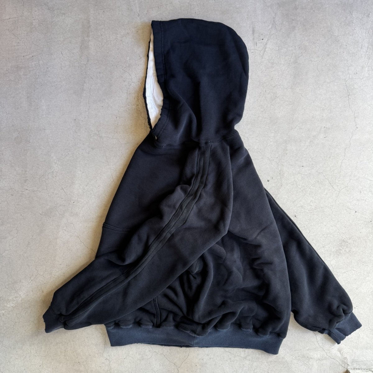 画像7: "A.D.A.N" D/S HOODED PF SWEAT SHIRT BLACK (7)