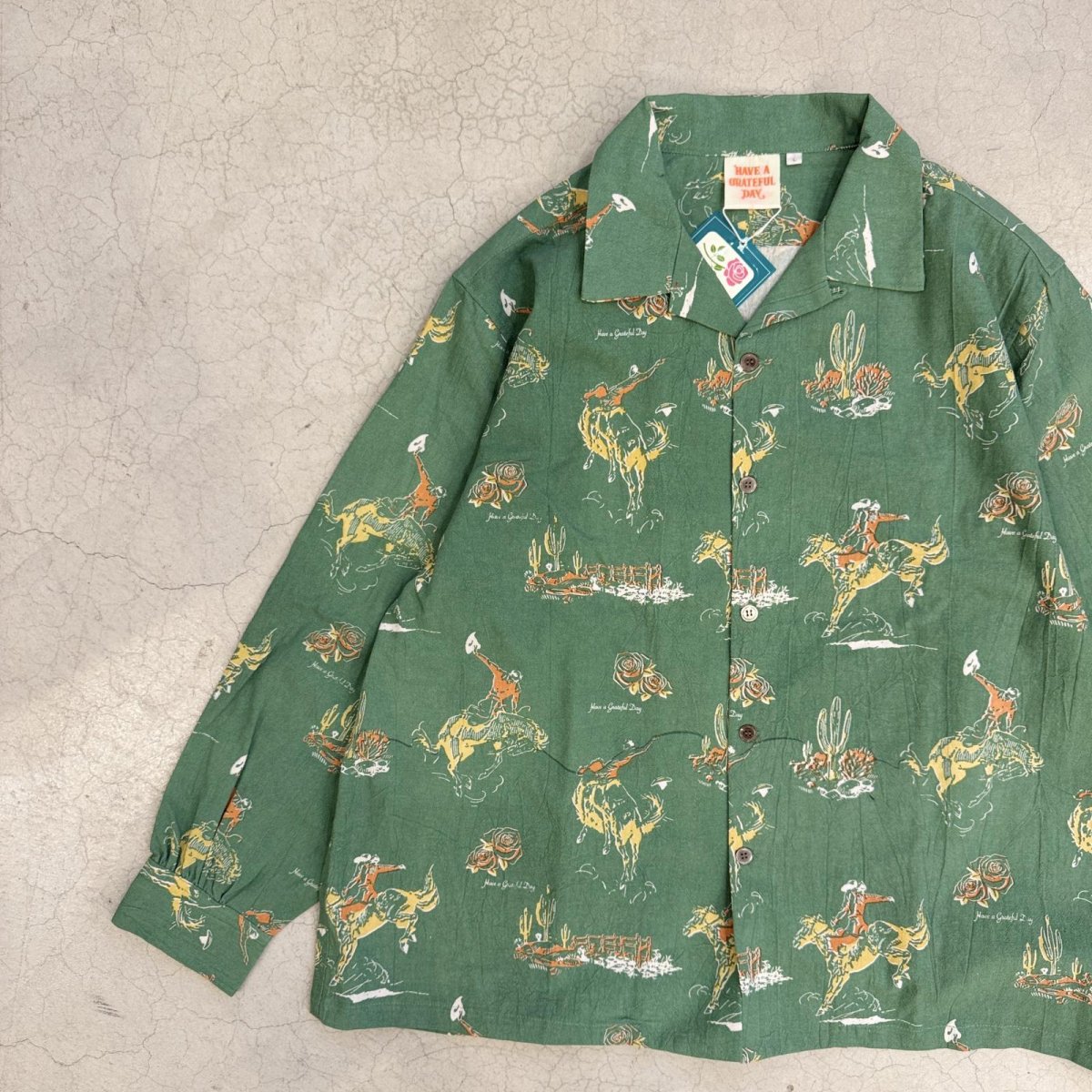 画像2: -HAVE A GRATEFUL DAY- OPEN COLLAR L/S SHIRT & AMPLE EASY PANTS (2)