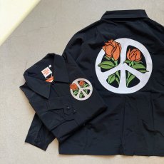 画像5: -HAVE A GRATEFUL DAY- UTILITY SHIRT "BLOOMING PEACE" BLACK (5)