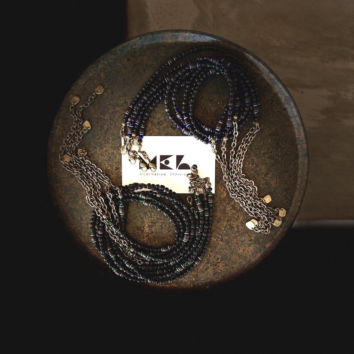 画像1: 【Mel.】2way Necklace Black x Green/Black x Blue (1)