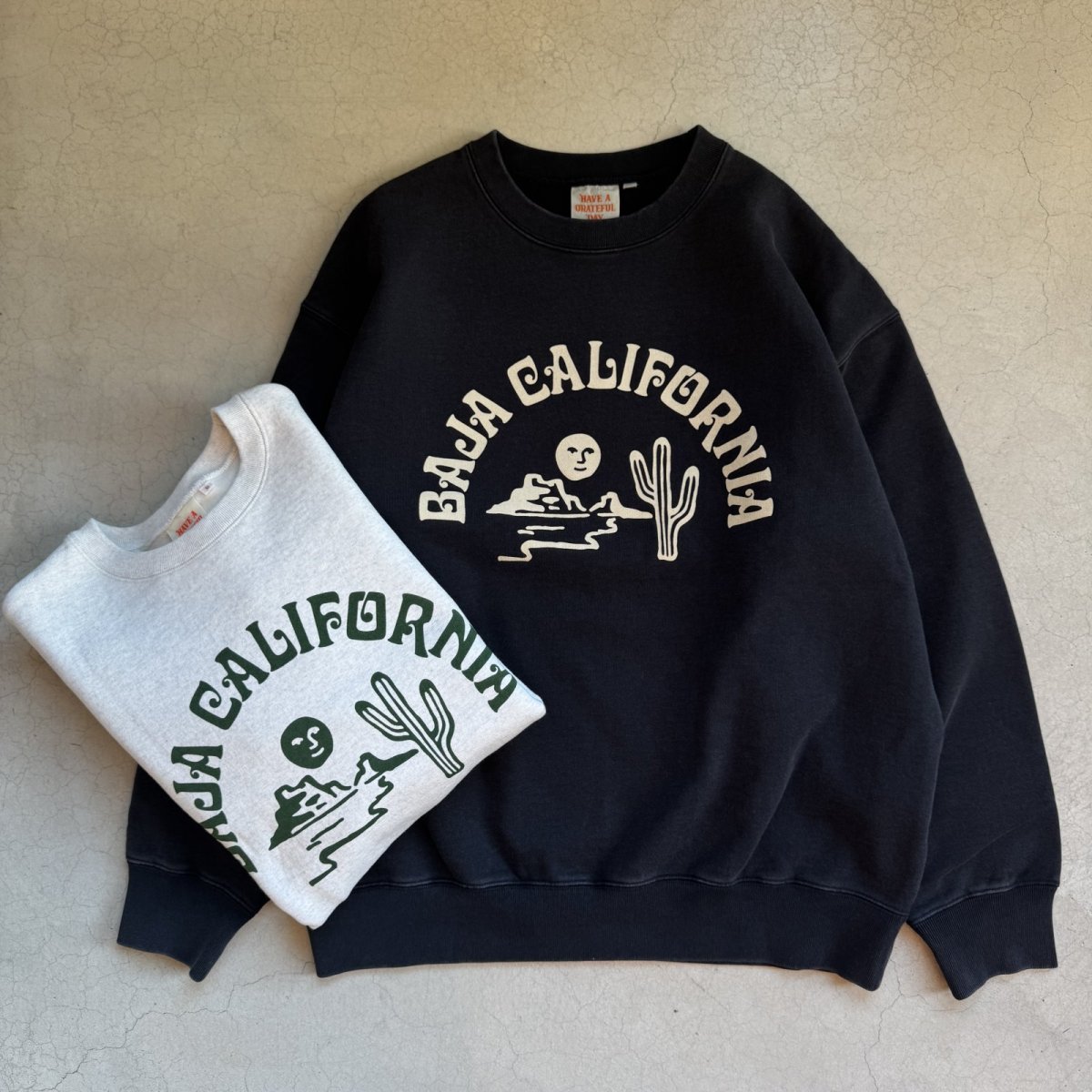 画像2: -HAVE A GRATEFUL DAY- SWEAT SHIRTS "BAJA CAL" VINTAGE BLACK (2)