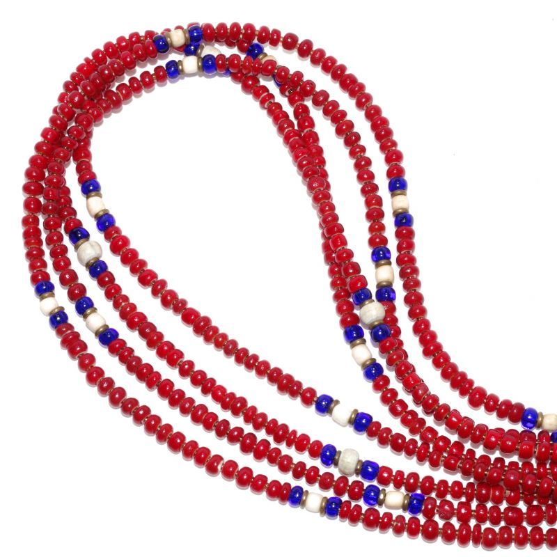 【Meltingpot by Lakeman】2way Necklace DEEP RED Blue x White