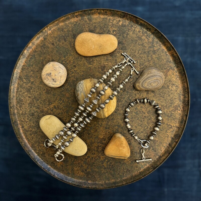 【Mel.】Sterling Silver Random Beads Bracelet