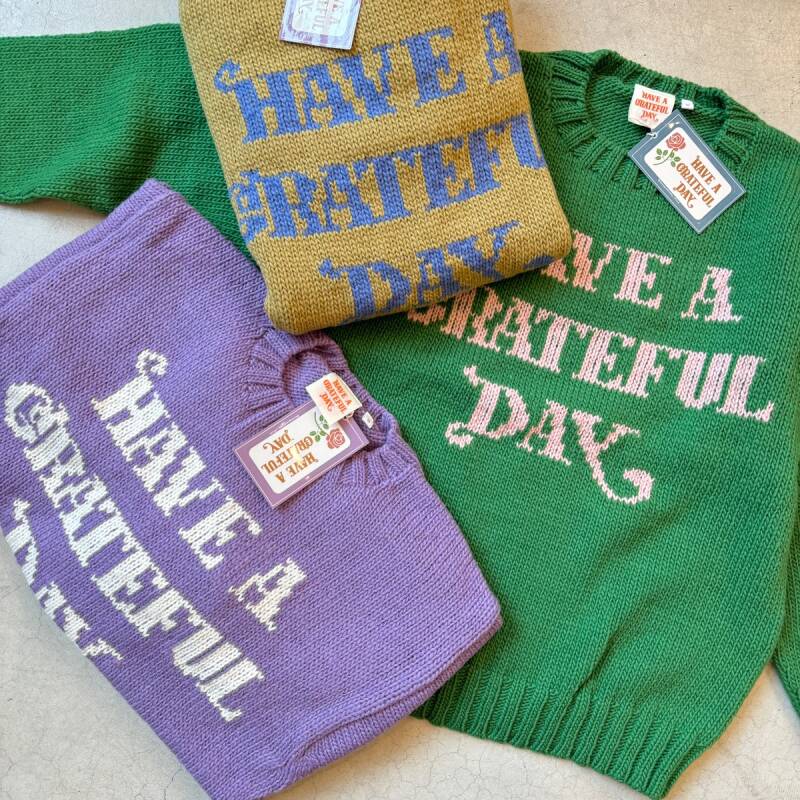 -HAVE A GRATEFUL DAY- WOOL KNIT CREW