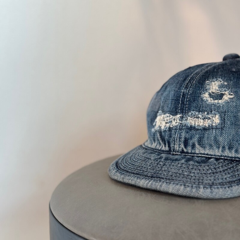 -HIGHER-  SELVEDGE DENIM CAP USED DAMAGE ver.